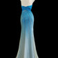 Vintage water blue exquisite beaded elegant strap long chiffon floor-length prom dress evening dress nv5234