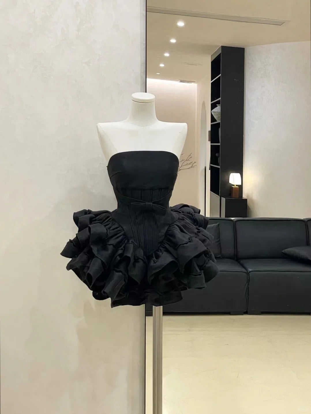 Black Fashion Homecoming Dress Short Tutu Birthday Party Dress nv4360