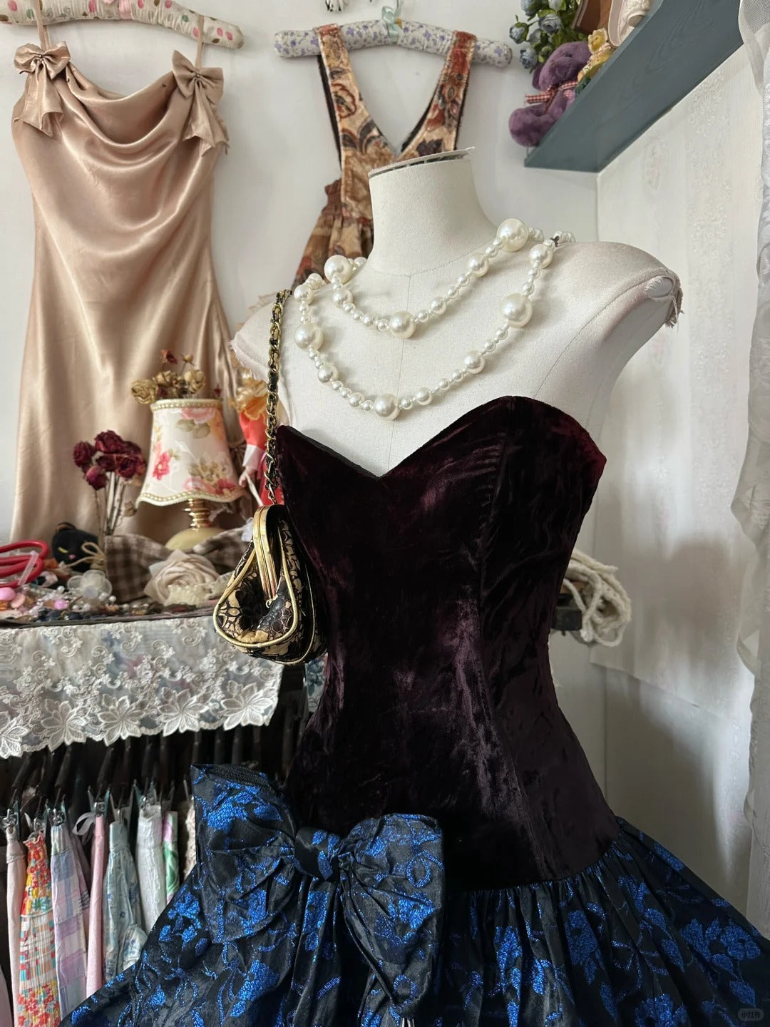 Blue floral homecoming dress short birthday dress party dress nv4368