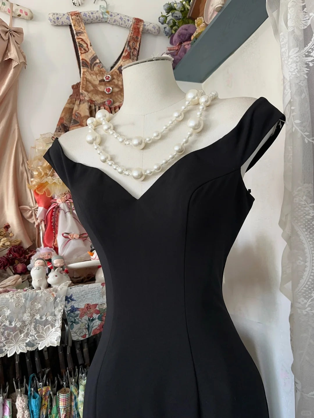 Black simple elegant satin long mermaid slim ball gown evening dress party dress nv4222