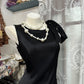 Retro black simple fashion long satin prom dress nv5426
