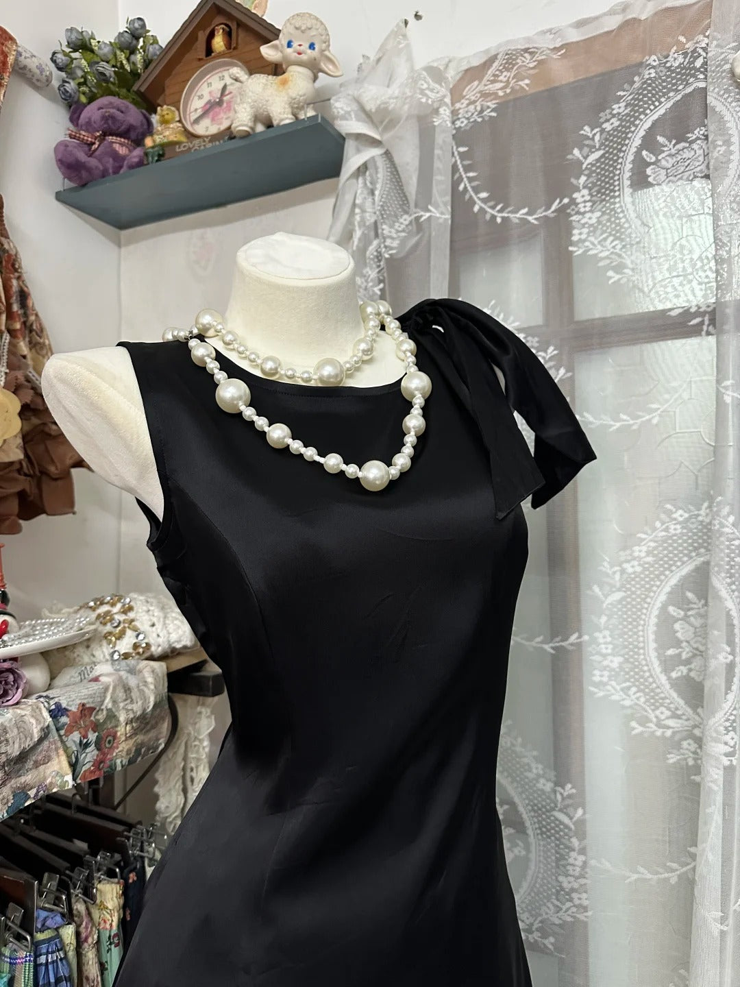 Retro black simple fashion long satin prom dress nv5426