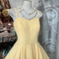 Yellow Fashion Homecoming Dress Short Chiffon Birthday Dress Party Dress nv4371