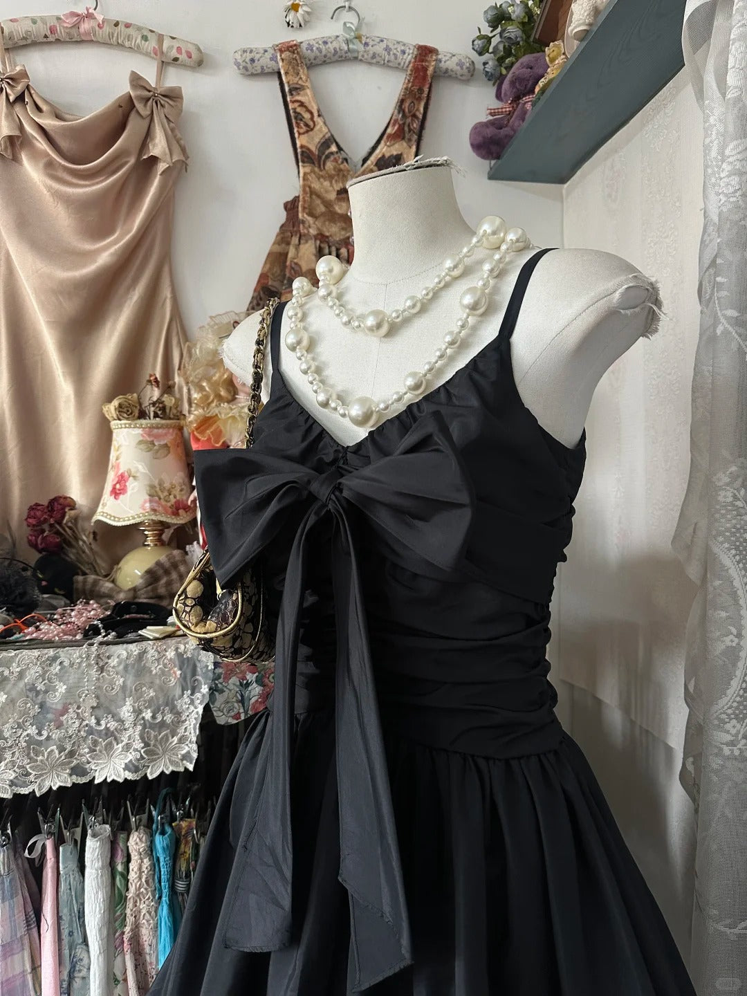 Black vintage short fashion satin homecoming dress birthday party dress prom dress nv4620