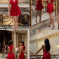 Red Simple Fashion A-line Short Birthday Costume Prom Dress Homecoming Dress nv2191