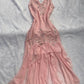 Pink V Neck Chiffon Long Party Dress Evening Dress nv5375