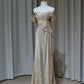 NiceVestidos-_Gold sequined long shimmering formal ball gown NV5994