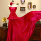 NiceVestidos--Vintage Style Satin Pleated Gown, Long Sleeveless Strapless Banquet Dress NV5824