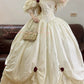 Elfenbeinweißes Vintage-Elegantes langes Prinzessinnen-Ballkleid aus Spitze nv5000