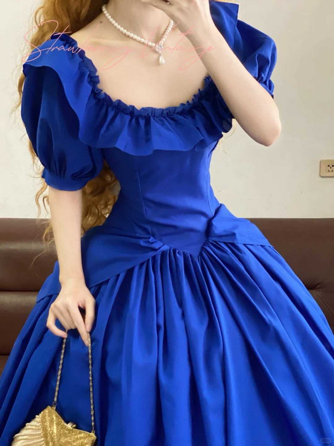 Klein Blue Elegantes langes Tüll-Ballkleid nv5024