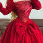 Red velvet beaded gorgeous retro elegant long princess ball gown nv5011