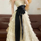 White lace classic elegant layered long tulle Prom Dress evening dress party dress nv5020