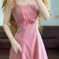 Pink Simple Vintage Elegant Satin Long Princess Party Dress nv5005