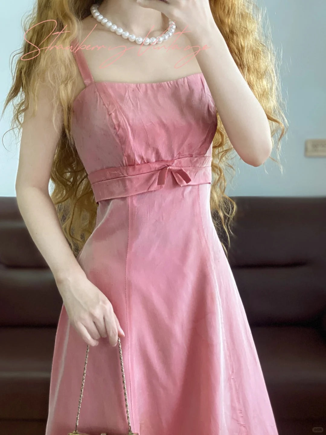 Pink Simple Vintage Elegant Satin Long Princess Party Dress nv5005