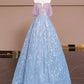 Pink Blue Beaded Long Tulle Floor Length Ball Gown Evening Dress nv5052