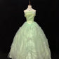 Green Fashionable Elegant Sweet Long Floor-length Tulle Princess Prom Dress Evening Dress Birthday Dress nv4137