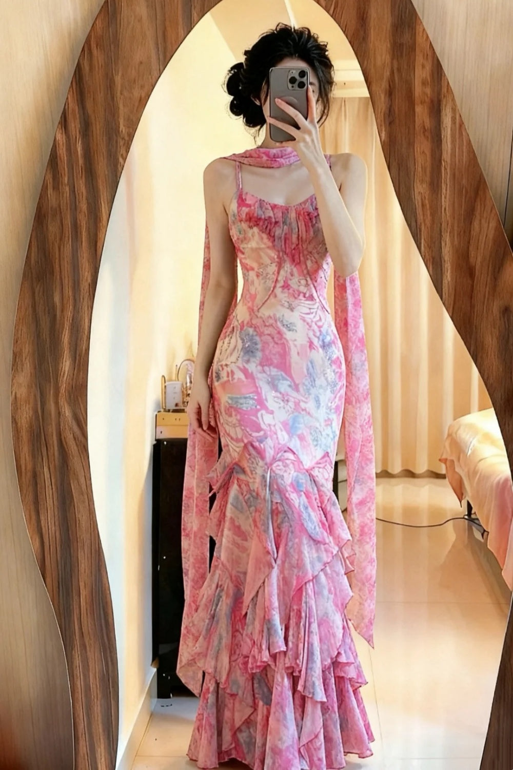 NiceVestidos – Elegantes und romantisches, feminines Kleid in Rosa (NV5973)