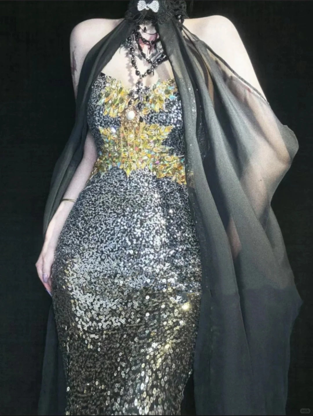 Blue gorgeous exquisite beaded long satin ball gown evening dress party dress nv4378