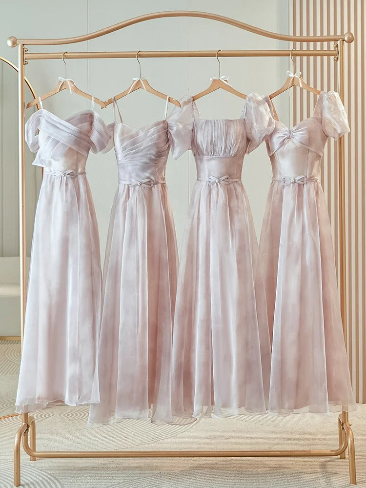 Pink Purple Elegant Romantic Fashion Long Tulle Bridesmaid Dress Prom Dress Evening Dress Party Dress Graduation Dress Prom Dress nv4041