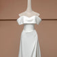 White Elegant Fashion Long Satin Prom Dress Evening Dress Party Dress nv4737