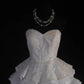 White Gorgeous Delicate Beaded Short Tulle Homecoming Gown Princess Prom Dress Evening Gown Wedding Dress nv4126