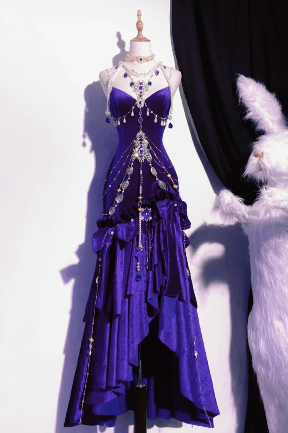 New Retro purple long goddess dress Prom dress NV6472