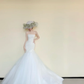 Strapless 3D Floral Tulle Mermaid Wedding Dress with Detachable Sleeves  NV7435