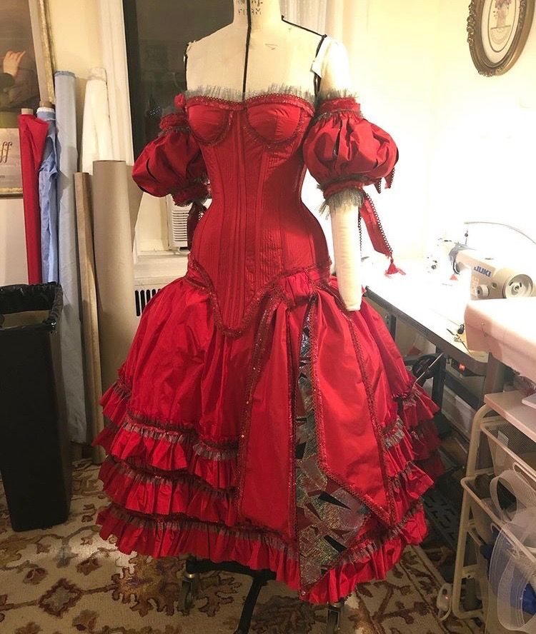 Beautiful Red Retro Elegant Long Ruffle Satin Prom Dress nv4817