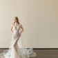 Halter Sweetheart Sheer Mermaid Wedding Dress Beaded Tassel Tulle Train  NV7141