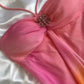 Pink Gorgeous Gradient Strapless Long Chiffon Elegant Ball Gown Evening Dress Party Dress nv4610