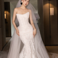 Sweetheart Strapless Lace Mermaid Wedding Dress Beaded Long Train Bridal Gown  NV7198