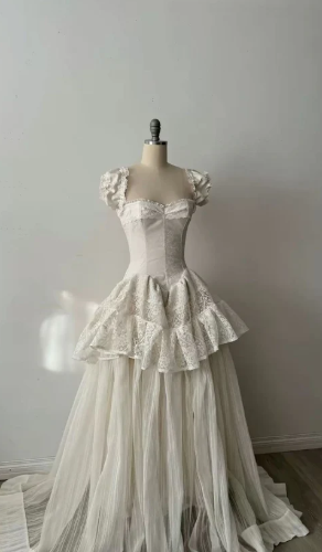 New Vintage Wedding Dress long dress, bridal gown NV6690