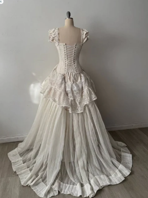 New Vintage Wedding Dress long dress, bridal gown NV6690