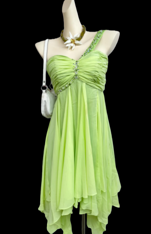 Green Short Chiffon Fairy Dress NV6699