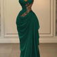 Burgunderfarbenes, langes Samtkleid mit zarter Perlenstickerei NV6687