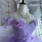 Wedding Essential Lavender Bridal Gown: 3D Rose Details & Flowy Train NV6842