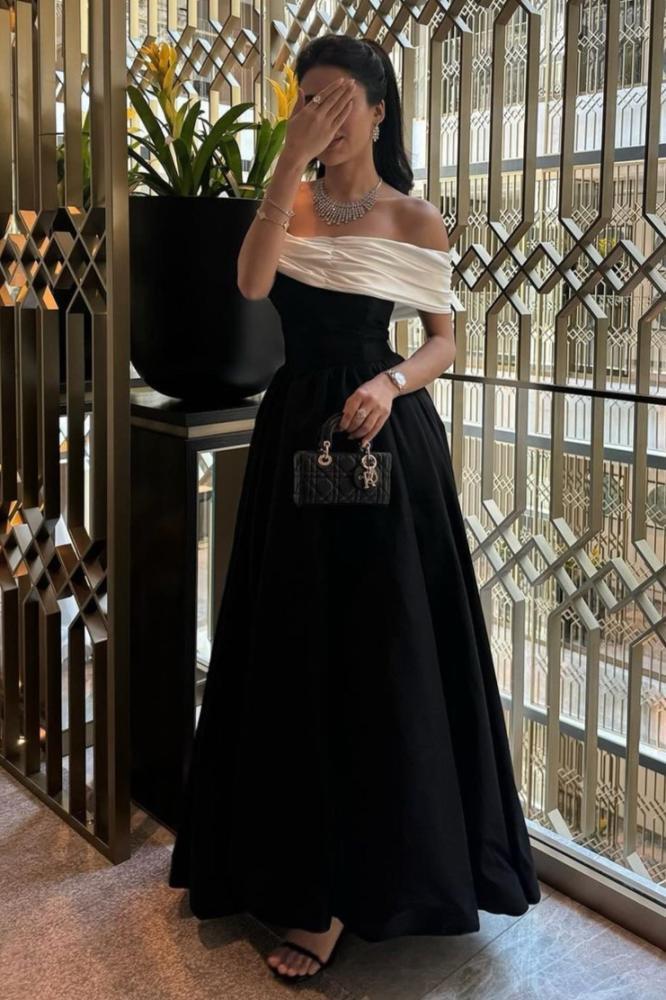 Black fashion elegant charming one shoulder off shoulder short sleeve long slit ball gown evening dress party dress nv2454