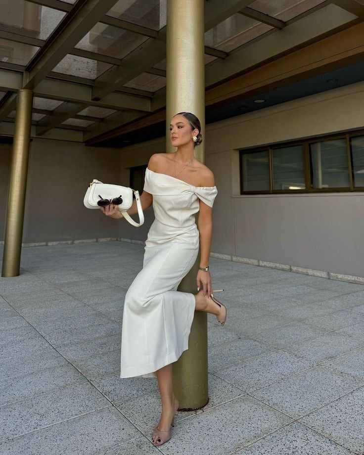 Robe de soirée longue en satin blanc à épaules dénudées, simple et élégante, robe de soirée nv2342