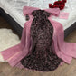 Robe de soirée longue élégante en tulle à paillettes brillantes et magnifiques rose clair/rose foncé nv3171