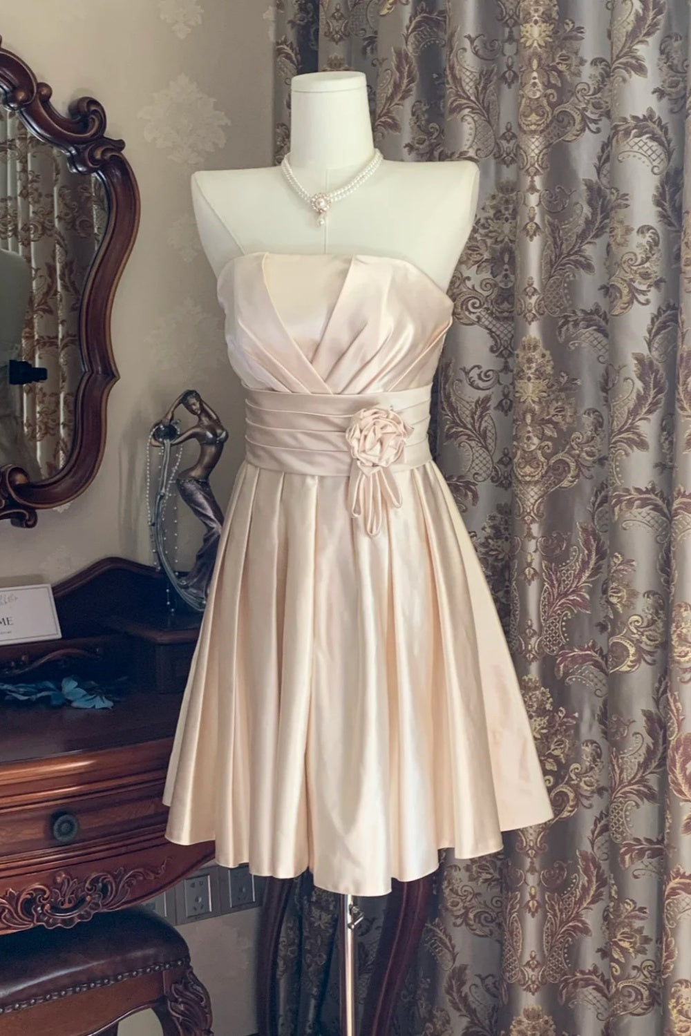 Short Satin Birthday Dress/Holiday Party Dress NV6370