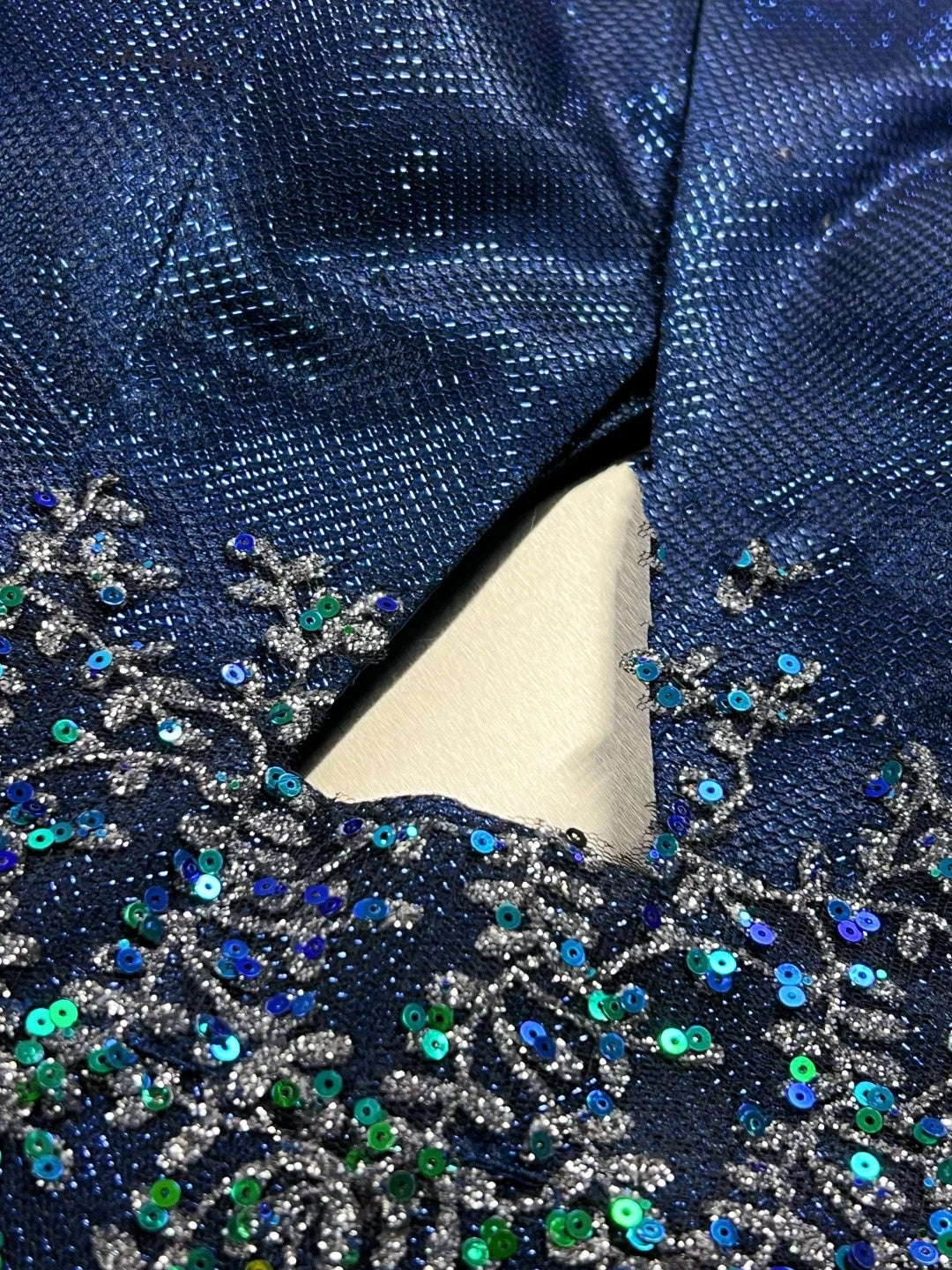 Blue floral beaded fashion short satin homecoming dress birthday dress nv4490