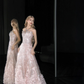 Strapless Light Pink Ball Gown Prom Dress, Sequin 3D Petal Evening Gown  NV7107