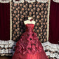 Robe de soirée longue en tulle rouge, magnifique, scintillante et délicate, avec des appliques florales, longueur au sol, nv4017