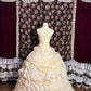 Cream yellow gorgeous sweet and cute exquisite beaded long tulle floor-length princess cake dress prom dress evening dress 16th birthday dress coming of age dress nv4019