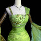 Green Luxury Gorgeous Shiny Vintage Fashion Floral Exquisite Beaded Sequins Long Mermaid Slim Fit Chiffon Ball Gown Evening Gown nv4062