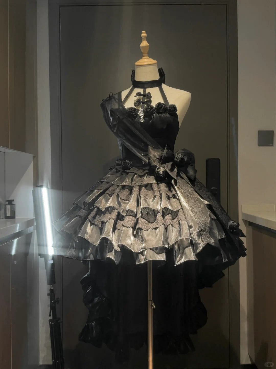 Black homecoming dress elegant sexy short satin asymmetric prom dress evening dress birthday dress nv4412