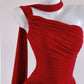 Red Elegant Fashion Long Bodycon Chiffon Prom Dress Evening Dress Wedding Guest Dress nv4973