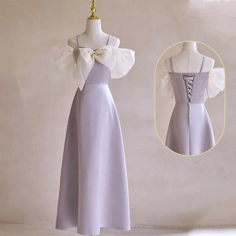 Purple Fashion Elegant Long Satin Tulle Bridesmaid Dresses Prom Dresses Evening Dresses Party Dresses Graduation Dresses nv4044