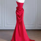 Red Fashion Long Satin Prom Dress Evening Dress Party Dress nv4959