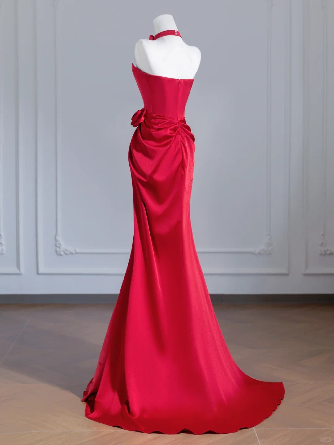 Red Fashion Long Satin Prom Dress Evening Dress Party Dress nv4959